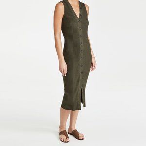 NWOT Enza Costa Rib Knit Sweater Sleeveless Cardigan Dress